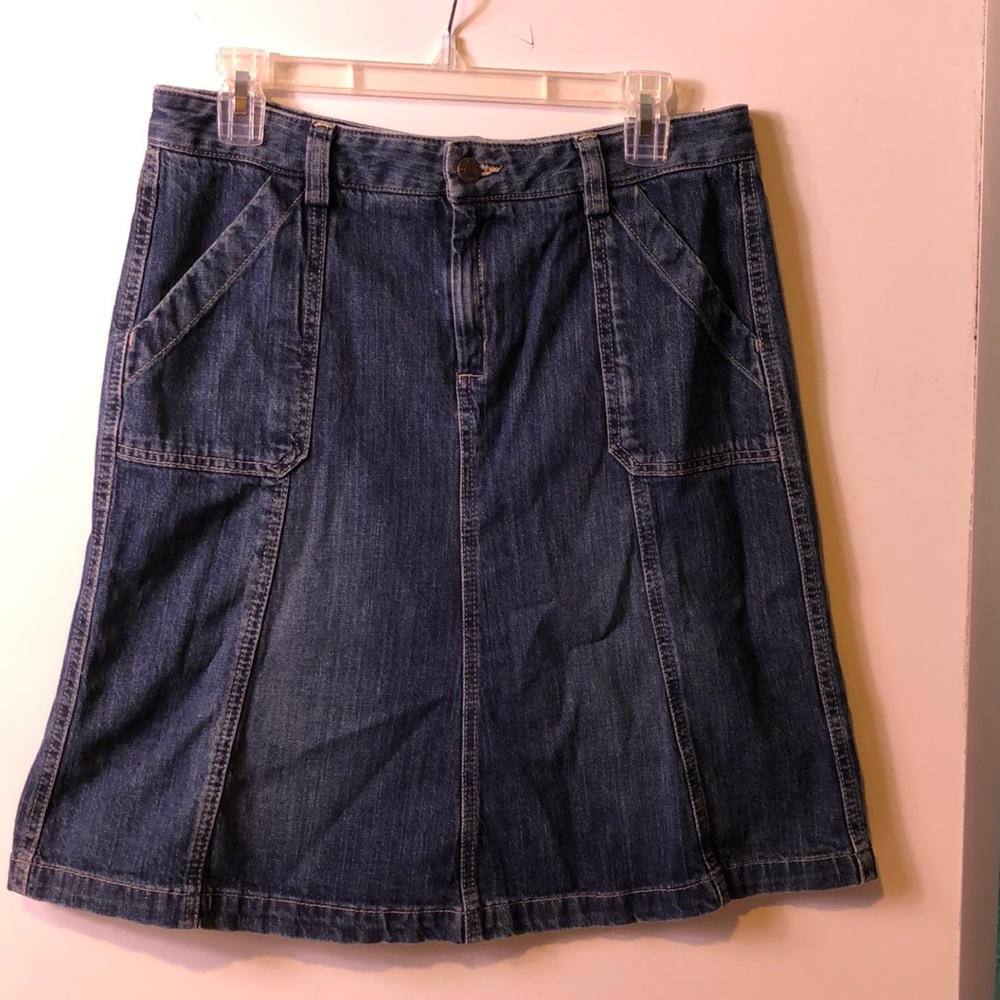 Eddie Bauer Blue A-Line Denim Skirt